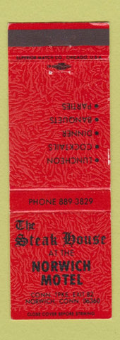 Matchbook Cover - Steak House at Norwich Motel Norwich CT
