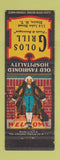 Matchbook Cover - Golos Grill Elmira NY