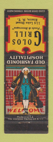 Matchbook Cover - Golos Grill Elmira NY