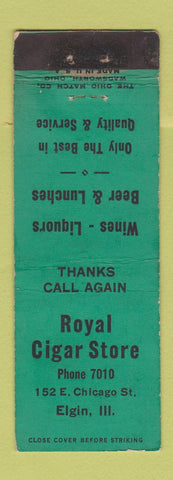 Matchbook Cover - Royal Cigar Store Elgin IL WEAR