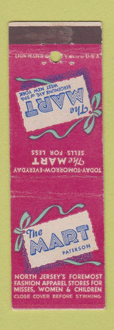 Matchbook Cover - The Mart Paterson NJ Women's Clothes