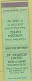 Matchbook Cover - ST Francis Hotel St Louis MO