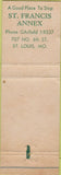 Matchbook Cover - ST Francis Hotel St Louis MO