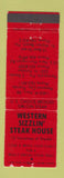 Matchbook Cover - Western Sizzlin Steak Fort Walton Beach Panama City FL WEAR