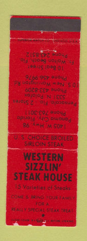 Matchbook Cover - Western Sizzlin Steak Fort Walton Beach Panama City FL WEAR