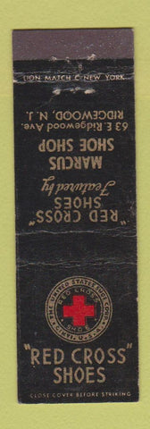 Matchbook Cover - Red Cross Shoes Marcus Shop Ridgewood NJ midget