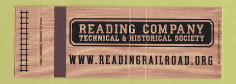 Matchbook Cover - Reading Railroad Technical Historical Society Hamburg PA