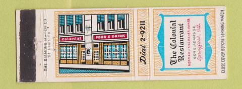 Matchbook Cover - Colonial Restaurant Springfield IL