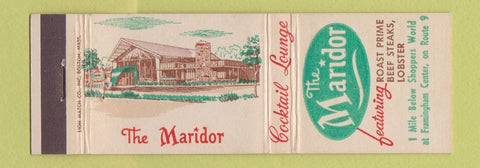 Matchbook Cover - Maridor Restaurant Framingham Center MA