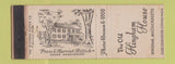 Matchbook Cover - Old Hingham House MA WEAR