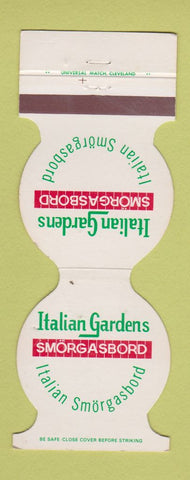 Matchbook Cover - Italian Gardens Smorgasbord Mentor OH WEAR
