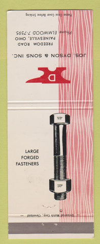 Matchbook Cover - Jos Dyson Sons Fasteners Painesville OH