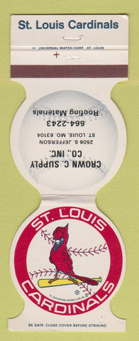 Matchbook Cover - St Louis Cardinals Baseball Crown Supply St Louis MO 1984