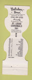 Matchbook Cover - St Louis Cardinals Football Holiday Inn MO 1981