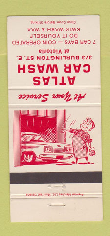Matchbook Cover - Atlas Car Wash Canada 30 Strike
