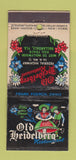 Matchbook Cover - Old Heidelberg Hallandale FL WEAR DISPLAY 21 Strike Feature