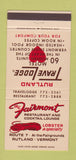 Matchbook Cover - Fairmont Restaurant Rutland VT Travel Lodge 30 Strike