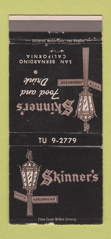Matchbook Cover - Skinner's Restaurant San Bernardino CA 30 Strike