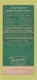 Matchbook Cover - Lincoln Bank Syracuse NY Abraham WEAR 30 Strike