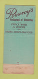 Matchbook Cover - Pomeroy's Restaurant Miami Beach FL WORN 30 Stick