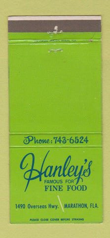 Matchbook Cover - Hanley's Restaurant Marathon FL WEAR 30 Strike