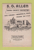Matchbook Cover - Allen's Ready Mix Concrete Memphis TN contractor 40 Strike