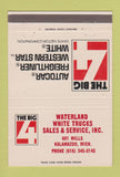 Matchbook Cover - Big 4 Waterland White Trucks Kalamazoo MI 40 Strike