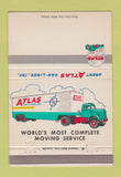 Matchbook Cover - Atlas Van Lines Trucking NO TOWN 40 Strike