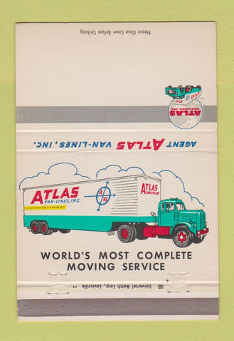 Matchbook Cover - Atlas Van Lines Trucking NO TOWN 40 Strike