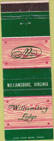 Matchbook Cover - Williamsburg Lodge VA
