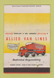 Matchbook Cover - Allied Van Lines Trucking WEAR 40 Strike