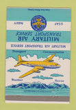 Matchbook Cover - Military Air Transport USAF Navy 40 Strike