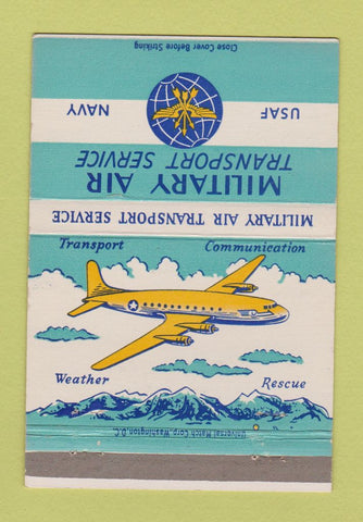 Matchbook Cover - Military Air Transport USAF Navy 40 Strike