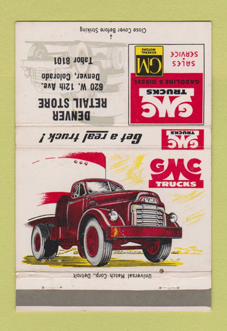 Matchbook Cover - GMC Trucks Denver Colorado 40 Strike