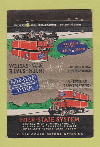Matchbook Cover - Inter State Trucking System MI WEAR 40 Strike
