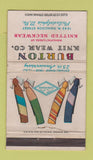 Matchbook Cover - Burton Knit Wear Ties Philadelphia PA WEAR 36 Strike