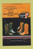 Matchbook Cover - Justin Cowboy Boots Chet's Harrisburg IL CREASE 40 Strike