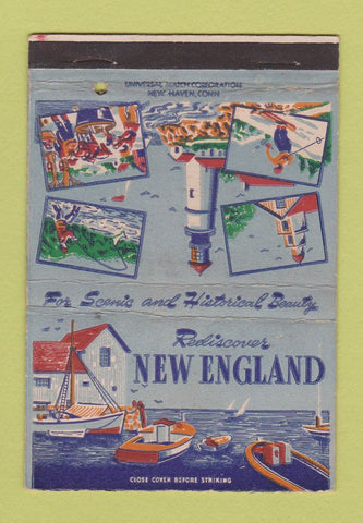 Matchbook Cover - New Englad Tourism WEAR 40 Strike