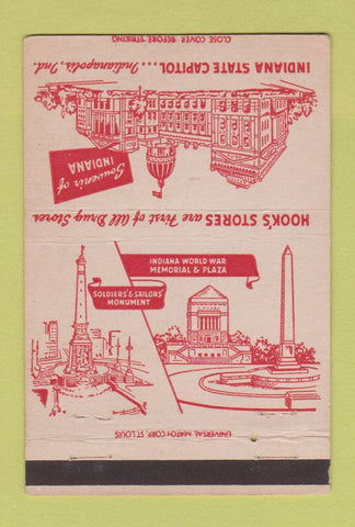 Matchbook Cover - Hook's Drug Stores Indianapolis IN 40 Strike