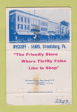 Matchbook Cover Pocono Mountains  Wyckoff Sears Stroudsburg PA WEAR 40 Strike