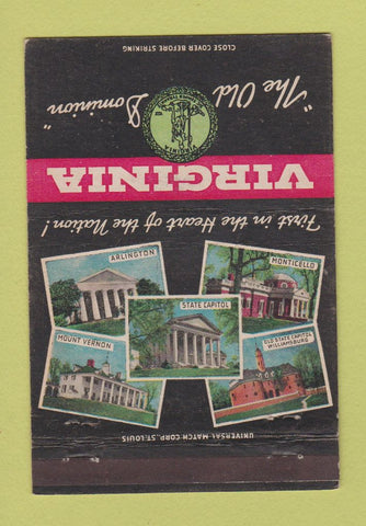 Matchbook Cover - Virginia Tourism VA 40 Strike