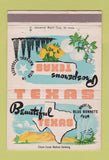 Matchbook Cover - Texas Tourism TX Alamo Sam Houston Capitol Austin 40 Strike