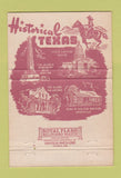 Matchbook Cover - Texas Tourism TX Alamo Sam Houston Capitol Austin 40 Strike