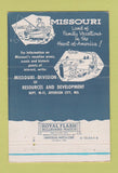 Matchbook Cover - Missouri Tourism Jefferson City MO 40 Strike