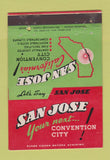Matchbook Cover - San Jose CA Tourism 40 Strike