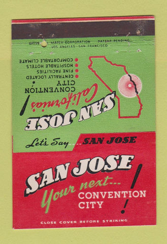 Matchbook Cover - San Jose CA Tourism 40 Strike