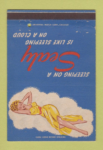 Matchbook Cover - Sealy Mattresses girlie Milwaukee WI Ray Lahl 40 Strike