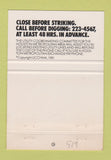 Matchbook Cover - Call Before Digging girlie 40 Strike