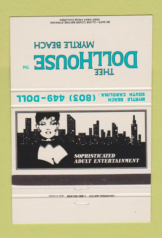 Matchbook Cover - Dollhouse Strip Club Myrtle Beach SC girlie 40 Strike