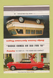 Matchbook Cover - 1965 Dodge Dart Van Cleveland OH 40 Strike
